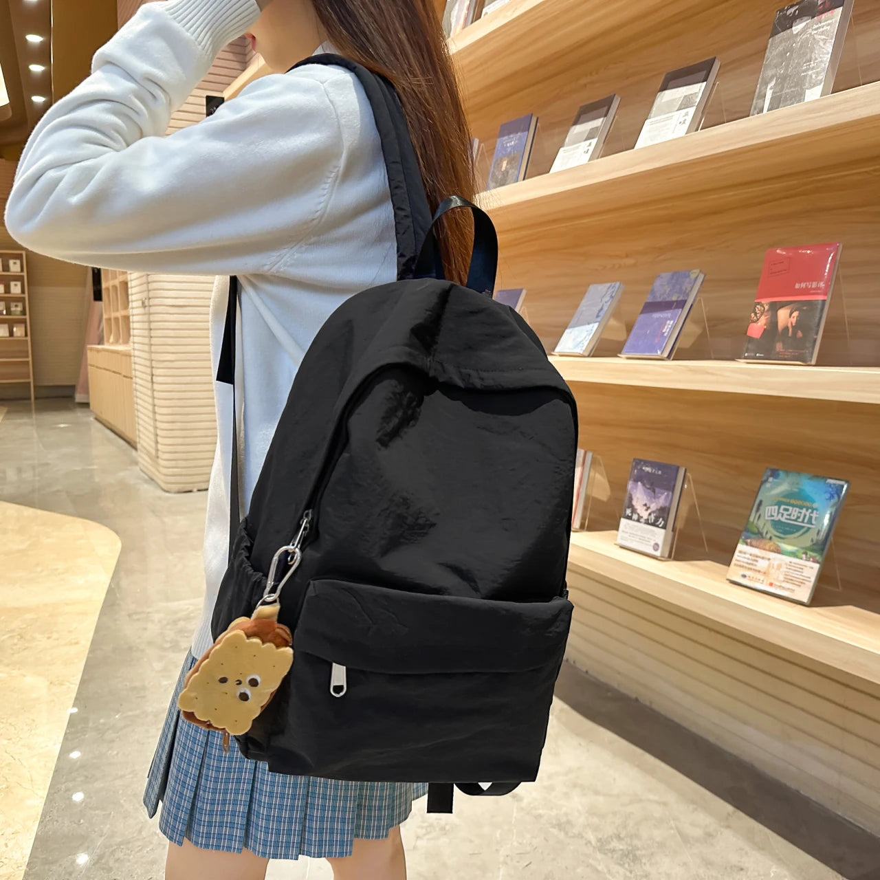 Versatile Solid Color Backpack | Large Capacity Daily Use