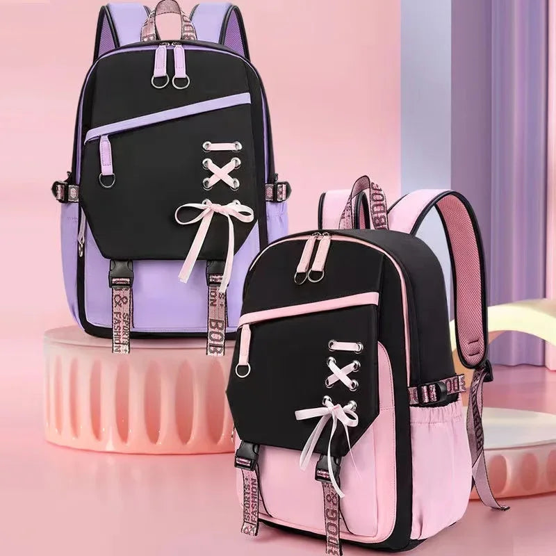 Cute Nylon Schoolbag Backpack for Teenagers | Durable & Stylish
