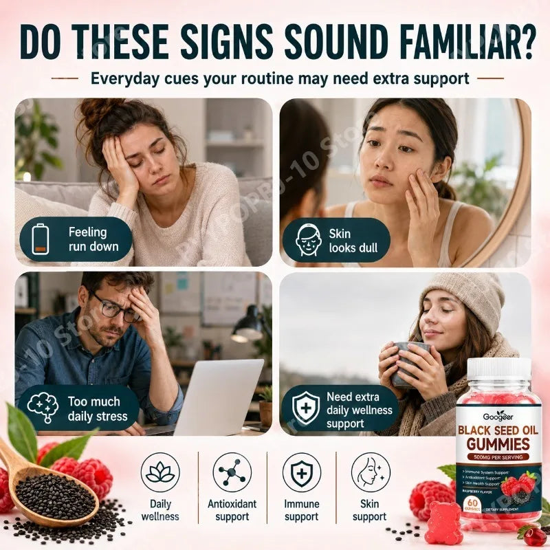 Daily Wellness Black Seed Oil Gummies with Zinc - Raspberry Flavor