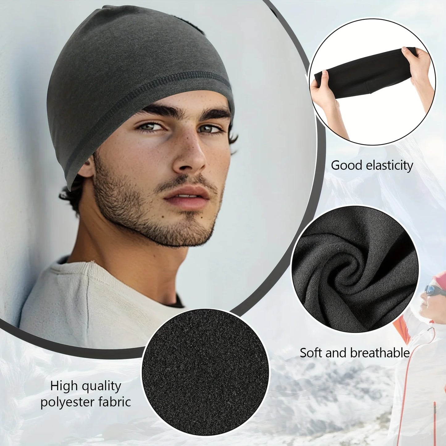 Unisex Thick Fleece Winter Beanie with Ear Flaps | Thermal Ski Cap