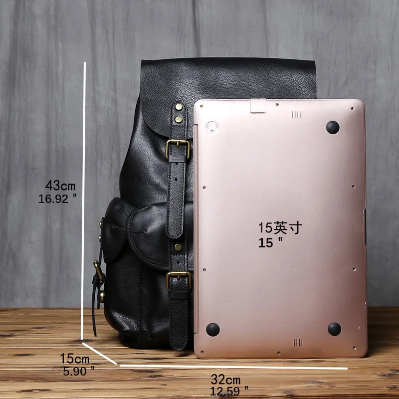 Men's Casual Leather Backpack | Large Capacity & Stylish Design