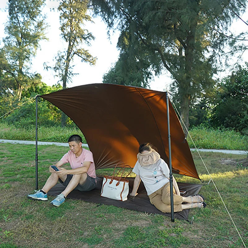 Portable Waterproof Camping Mat & Sun Shelter for Outdoor Fun