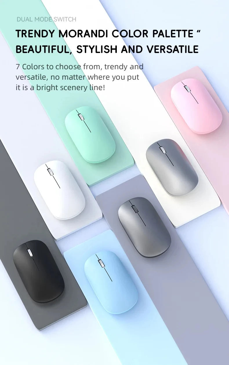 Silent Click Wireless Mouse | Ergonomic Portable Rechargeable Device