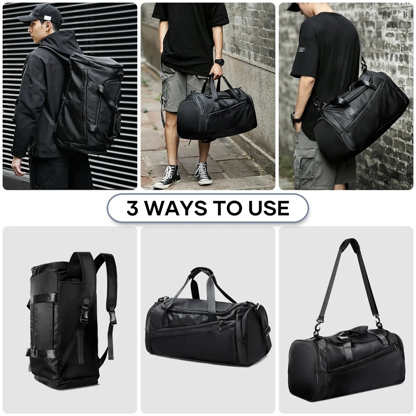 40L Lightweight Gym Duffel Bag with Shoes Compartment for Travel