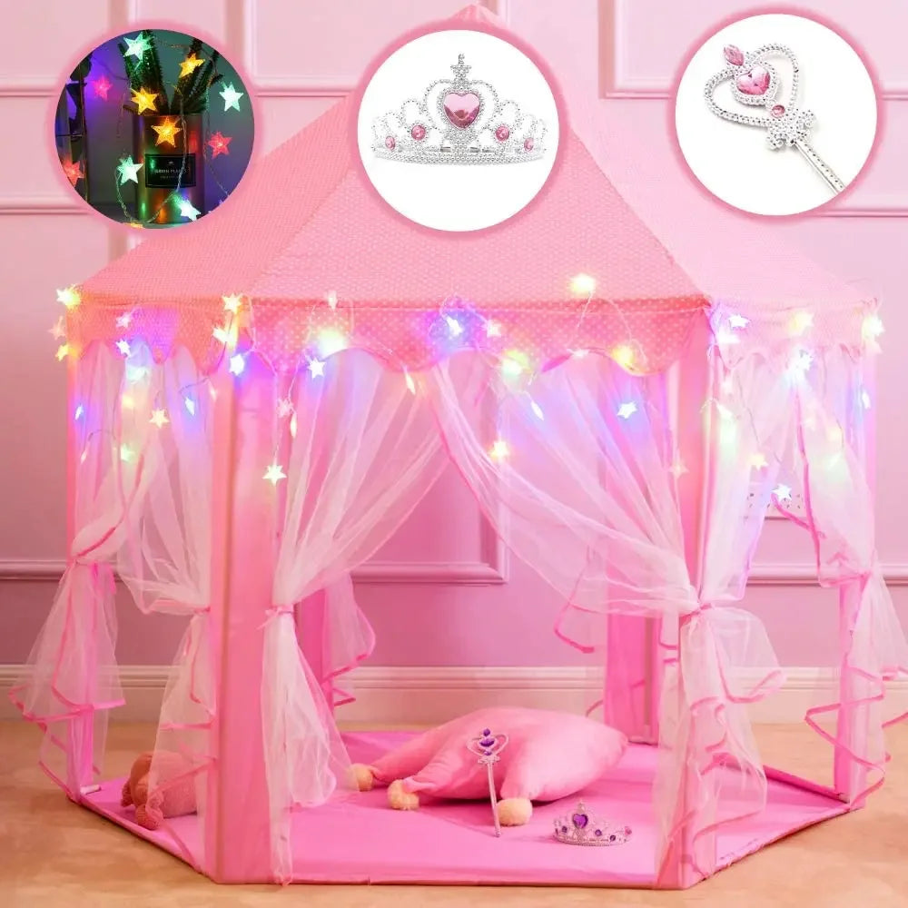 Portable Kids Toy Tipi Tent | Charming Pink Playhouse for Girls