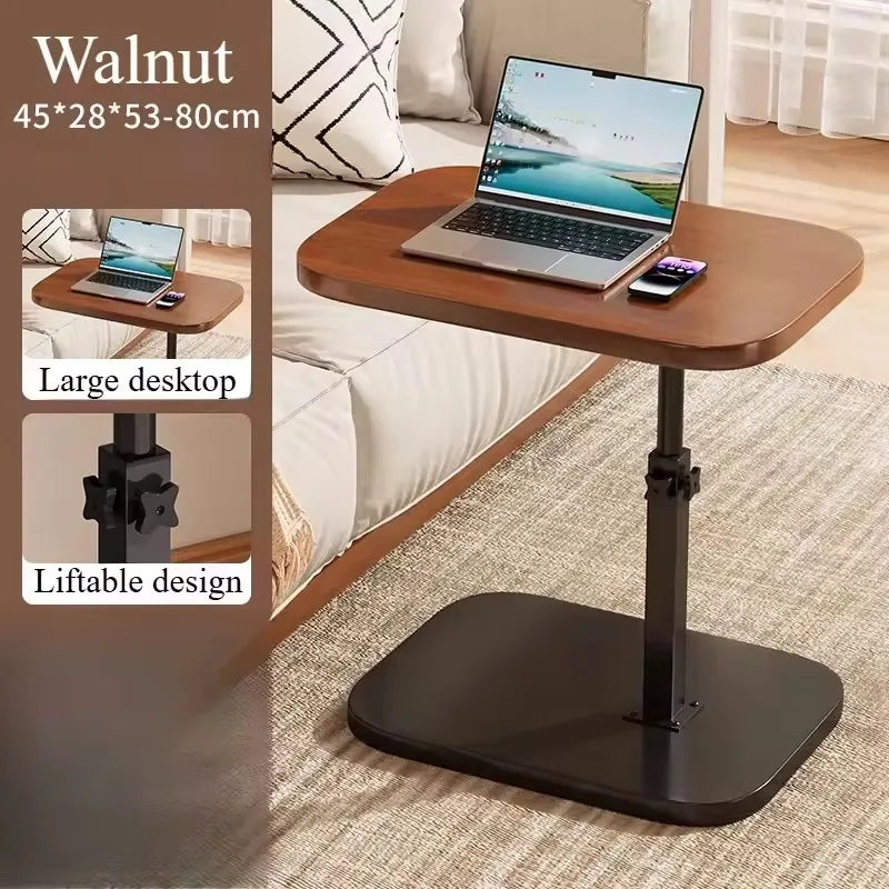 Adjustable Height Wooden Portable Side Table for Home & Office