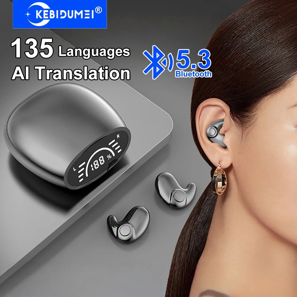 Wireless AI Translation Earphones | Bluetooth 5.3 Noise Cancellation