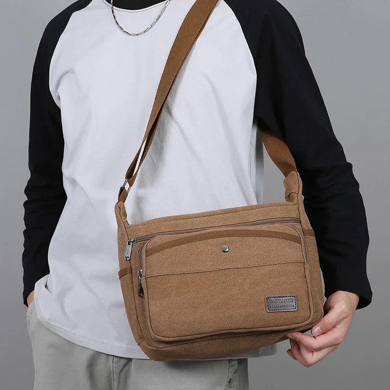 Bolsos de Lona Casuales para Hombres | Bandolera Cruzada Versátil
