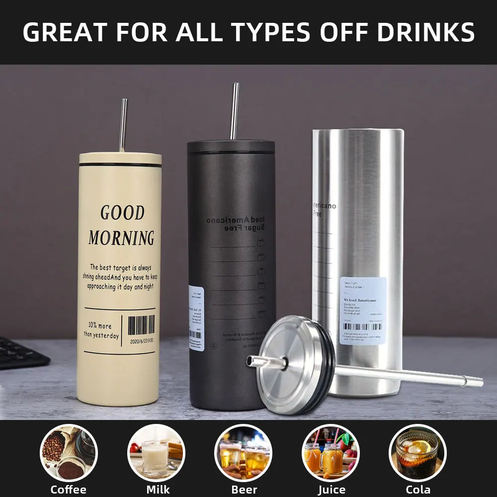 Stainless Steel Double-Layer Coffee Cup | Portable Insulated Mug