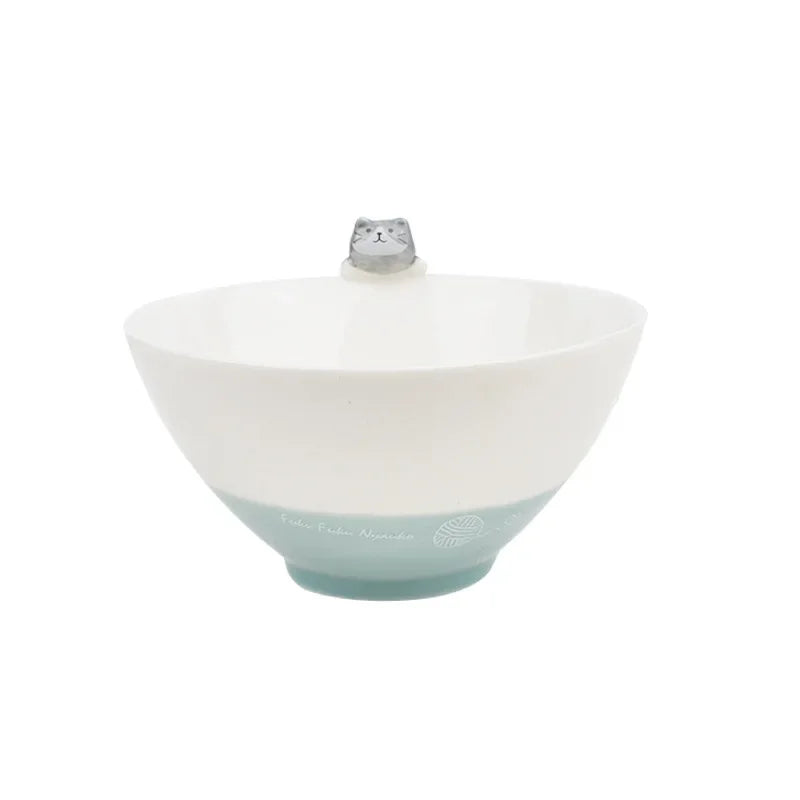 Cute Cartoon Cat Ceramic Rice Bowl | Japanese Style Tableware