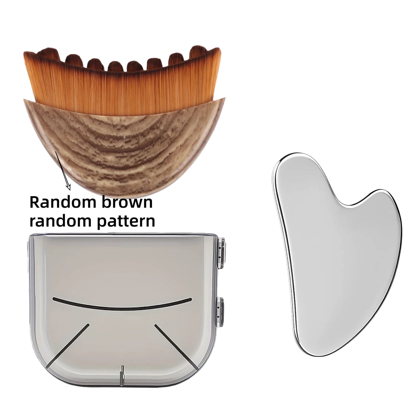 Stainless Steel Gua Sha & Face Massage Brush Set | Sculpt & Contour
