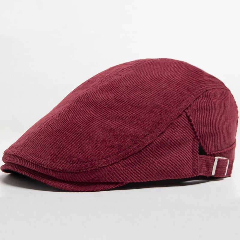 Unisex Corduroy Beret Hat | Vintage Newsboy Cap for All Seasons