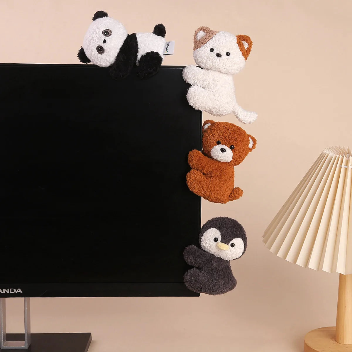 Cute Cartoon Jungle Animals Clip Dolls | Plush Toy Screen Decor