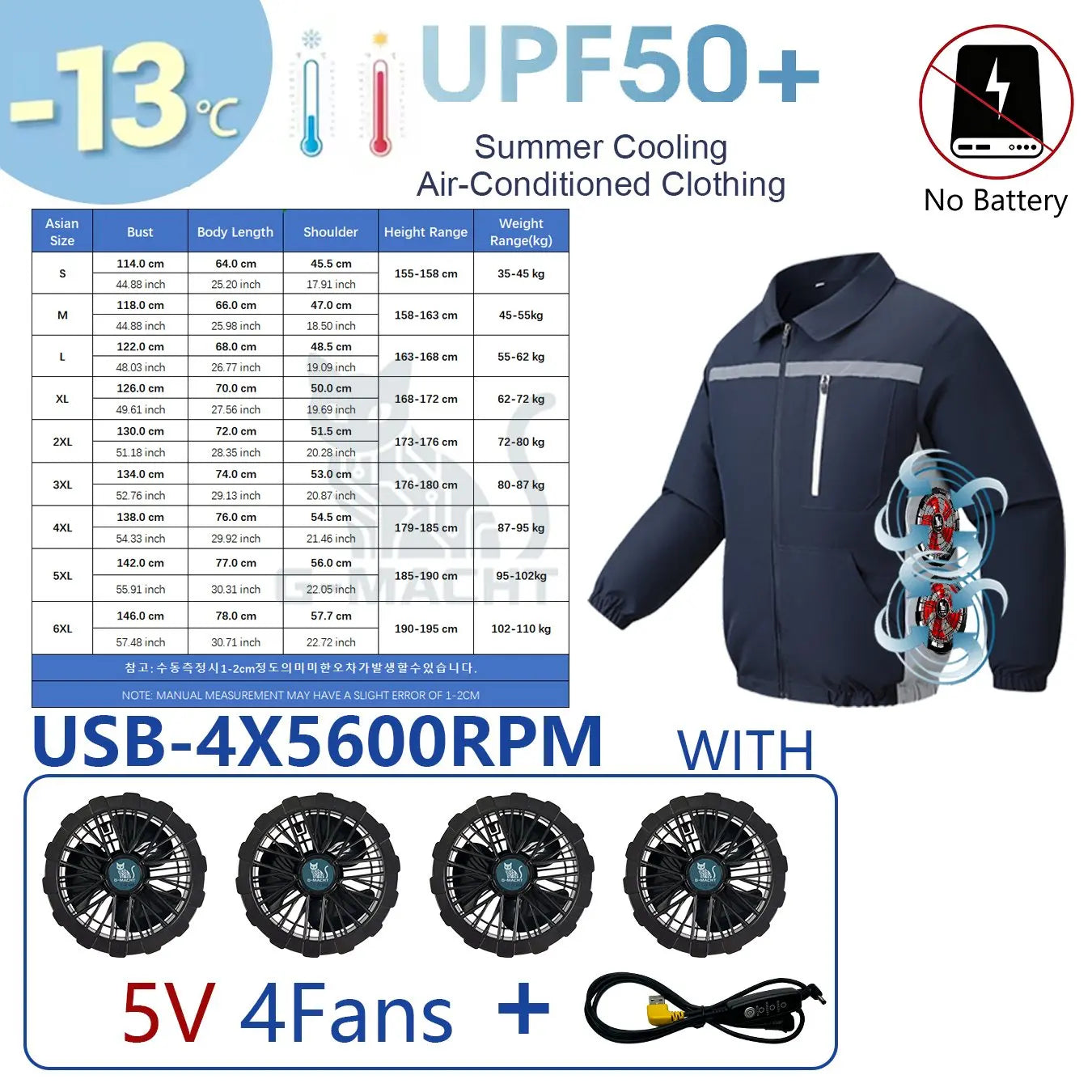 Smart Cooling Jacket for Men | Breathable Air Conditioning Apparel