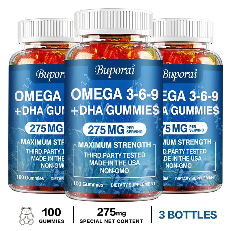 Omega 3 6 9 + DHA Gummies | Enhance Brain Health & Memory