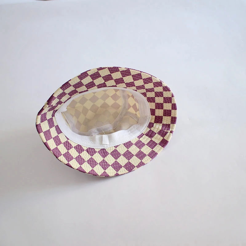 Checkerboard Pattern Kids Bucket Hat | Perfect Sun Protection