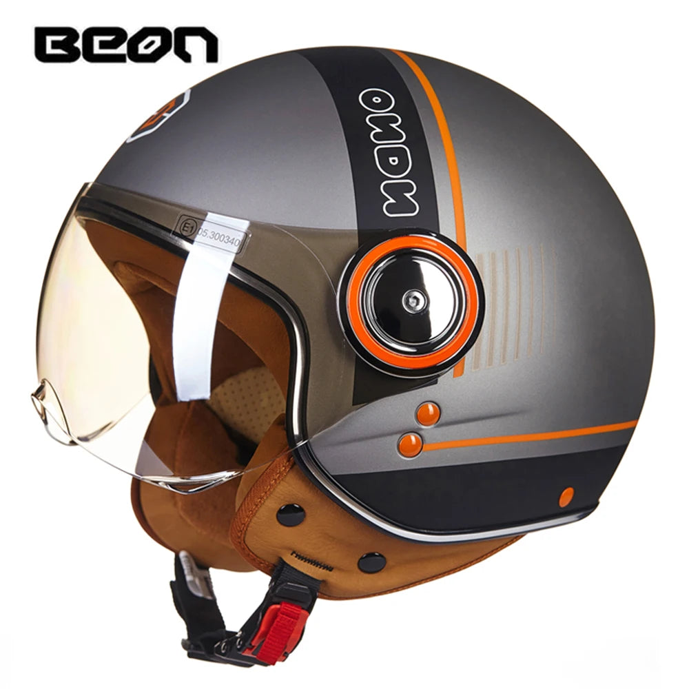 Vintage Open Face Motorcycle Helmet | Retro Style Protection Gear