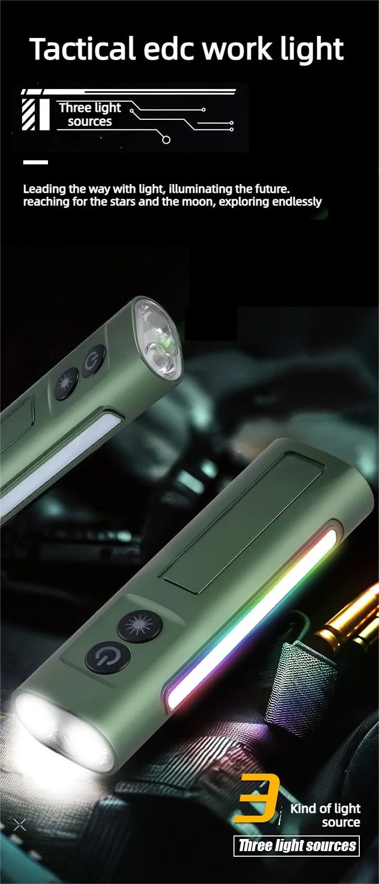 Multi-Functional EDC Flashlight | Outdoor Torch Light for Emergencies