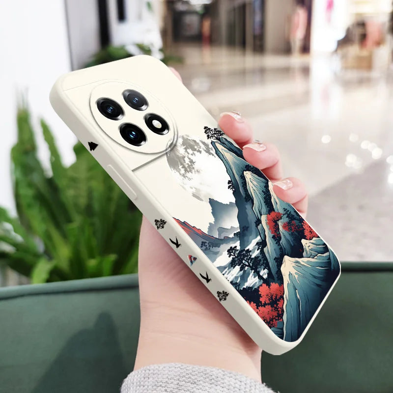 Smoke Mountain Phone Case For Oneplus 13 13R 12 12R 11 11R 10 10R 10T 9R 9RT 9 8T 8 7 7T Pro 5G Liquid Silicone Cover
