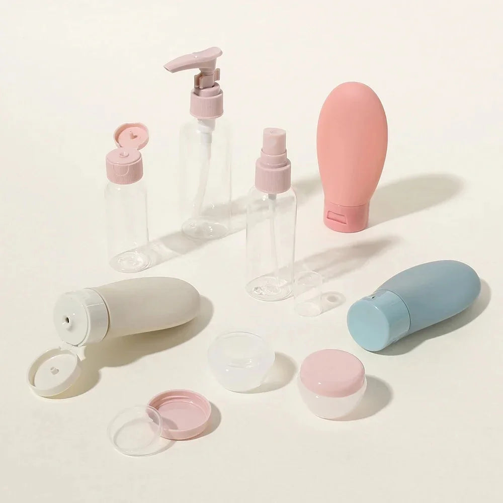 11-Pcs Travel Toiletries Containers Set | Refillable Mini Bottles