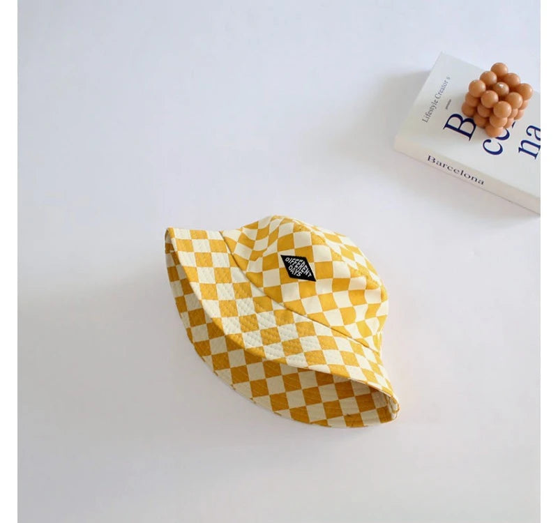 Checkerboard Pattern Kids Bucket Hat | Perfect Sun Protection