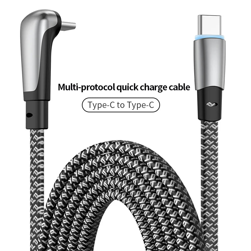 USB C Charger Cable | Flat 90 Degree Type C Charging Cable
