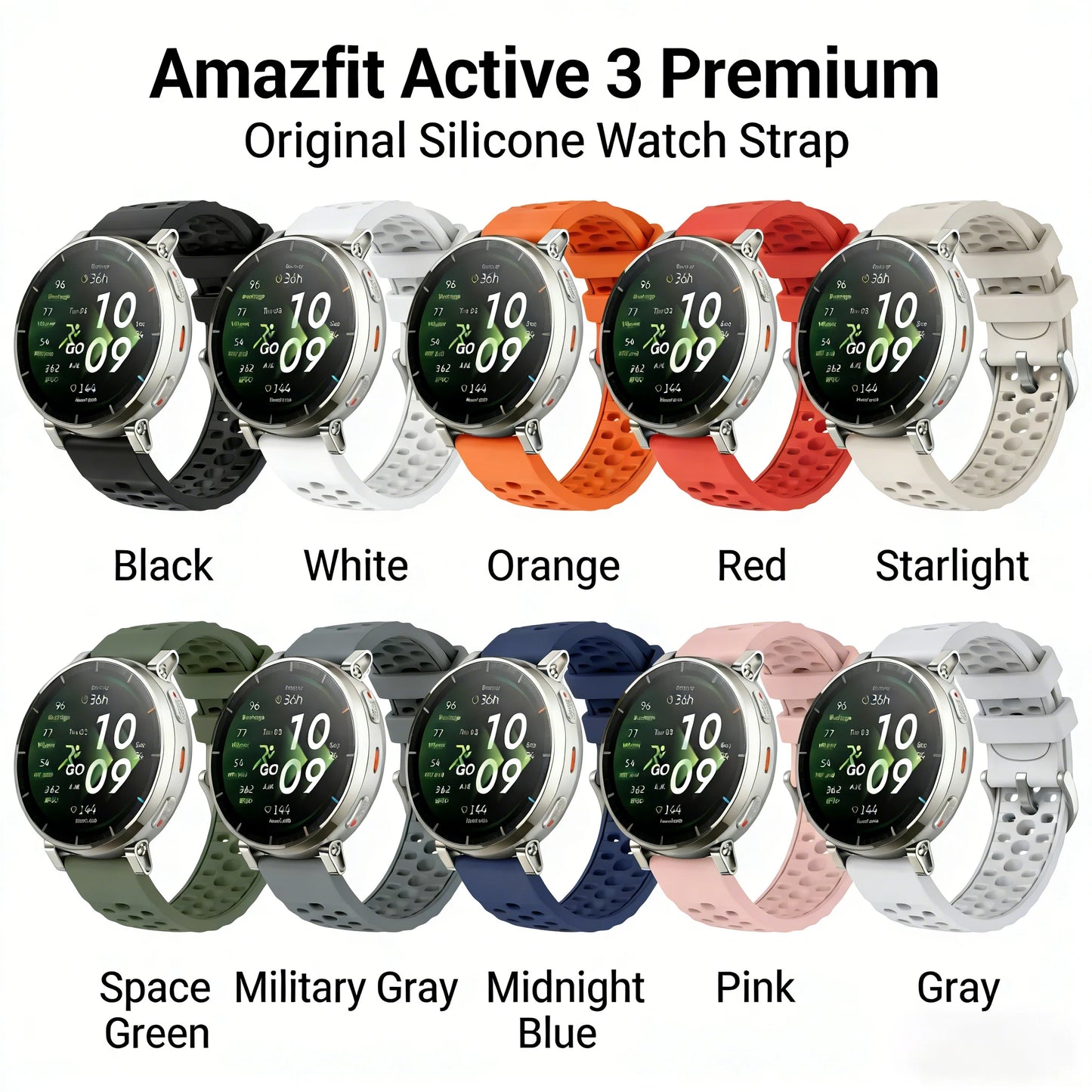 20mm Hollow Out Silicone Watch Band | Sport Waterproof Replacement Strap