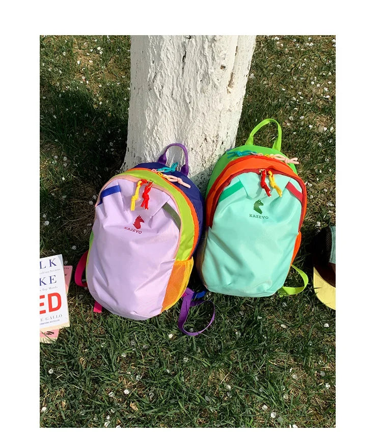 Dopamine backpack, contrasting colors, travel backpack, hiking, mountaineering, outdoor leisure, lightweight travel, study bag