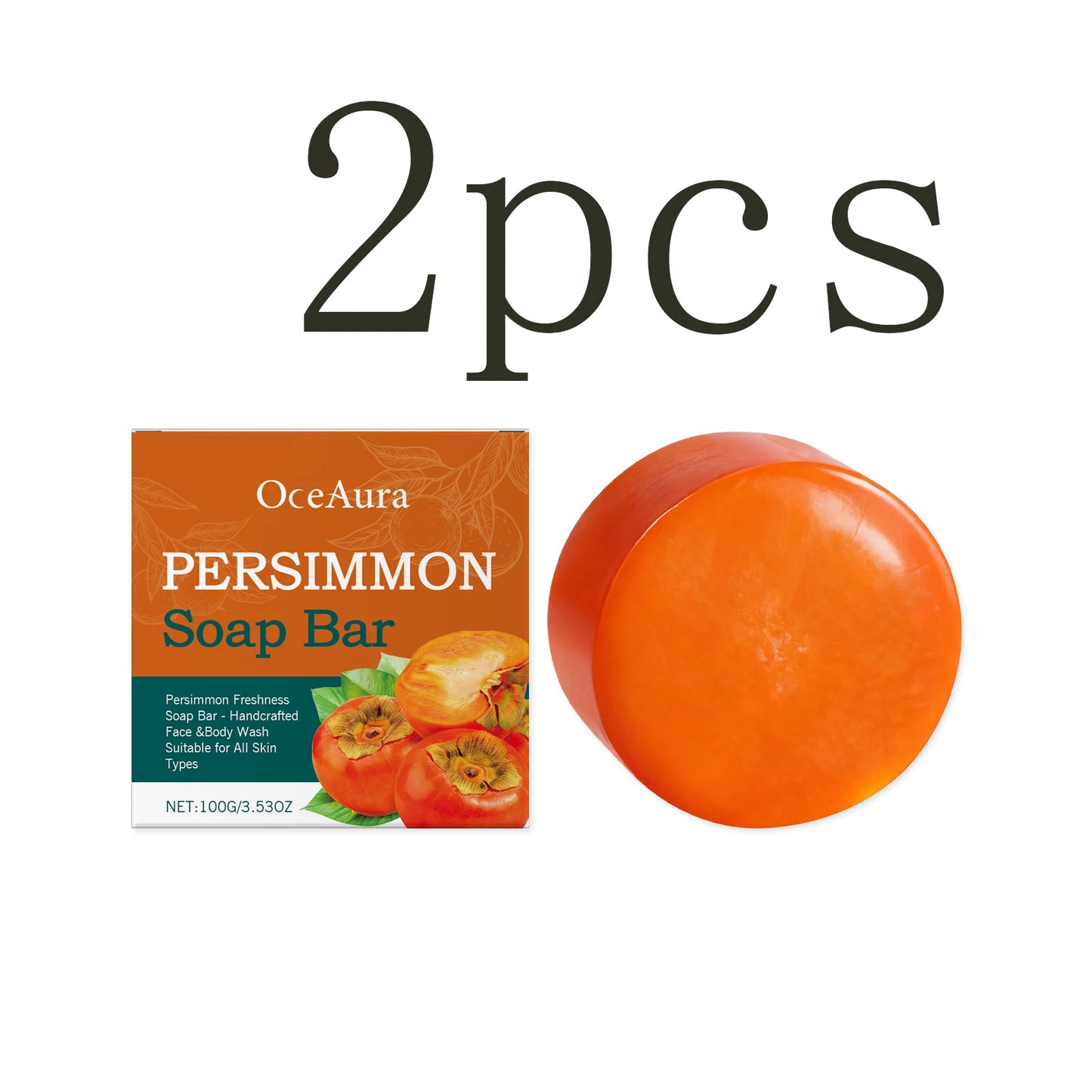 Persimmon Extract Moisturizing Cleansing Soap | Gentle Daily Body Cleanser