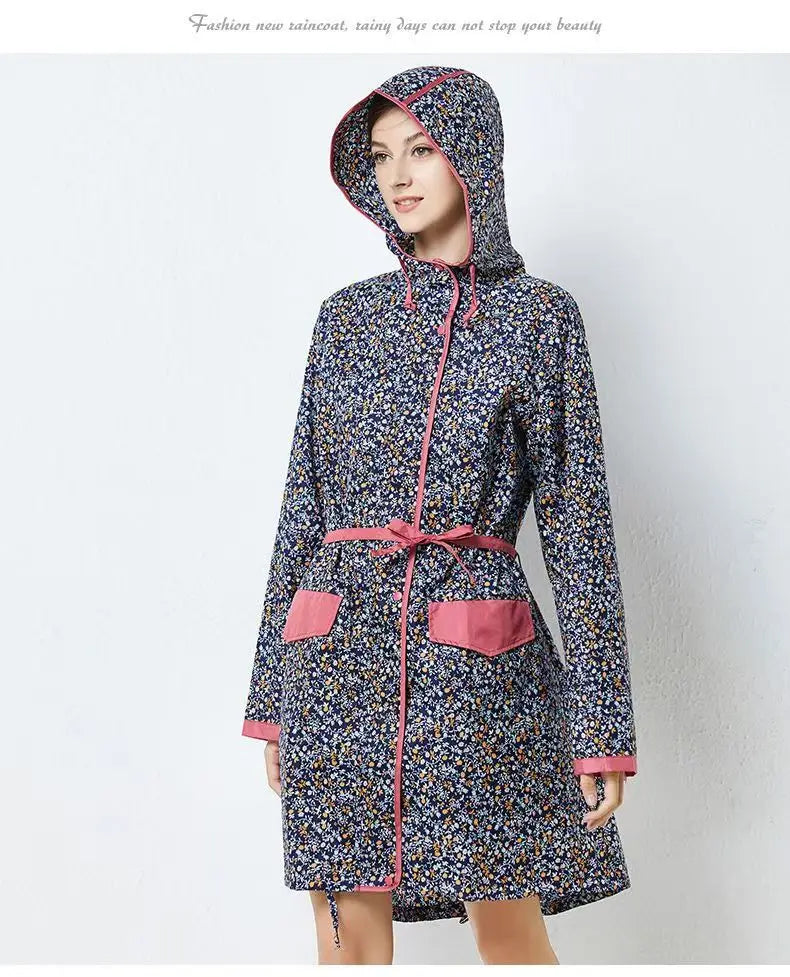 Stylish Women's Floral Waterproof Raincoat | Lightweight & Breathable