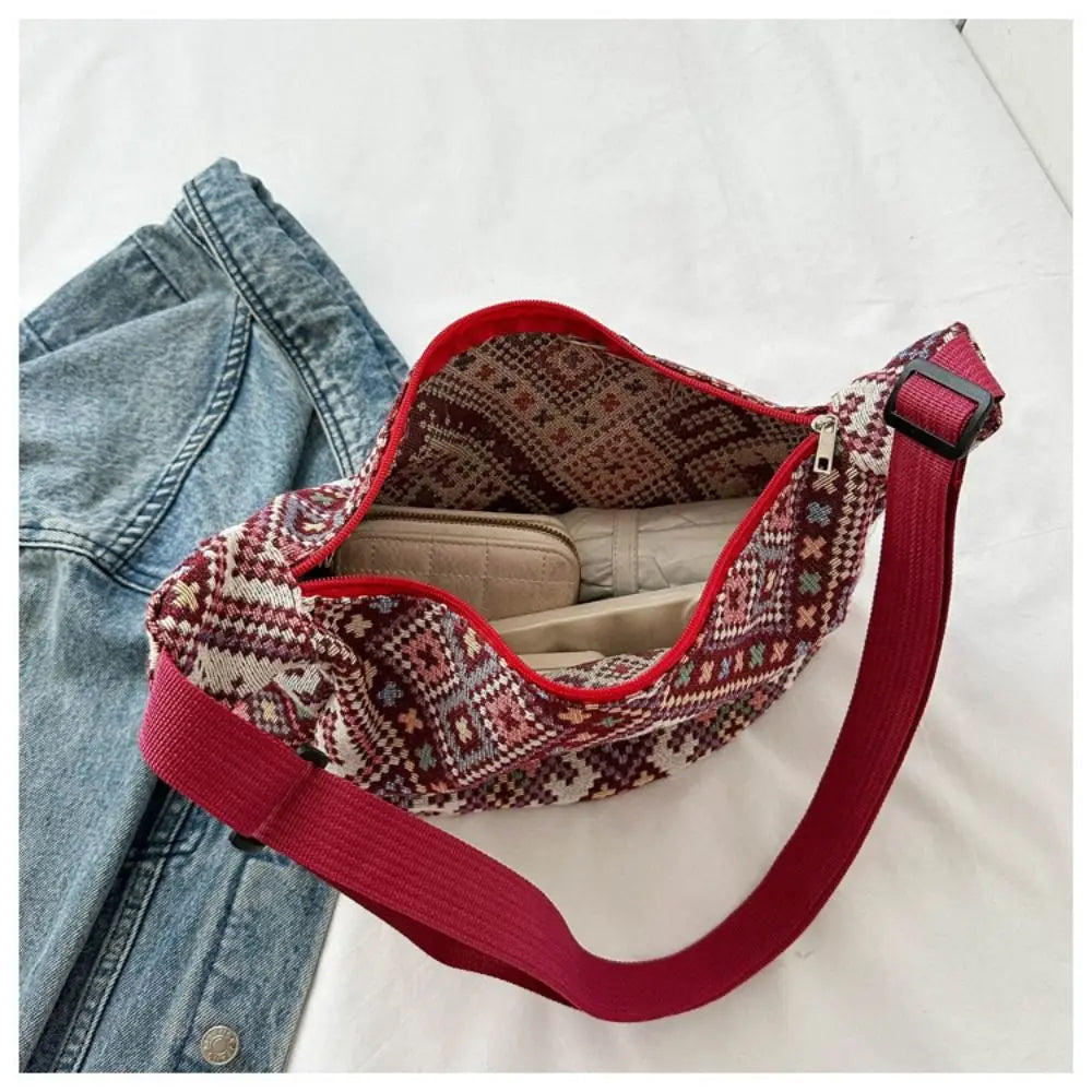 Fashionable Large-Capacity Canvas Shoulder Bag for Women