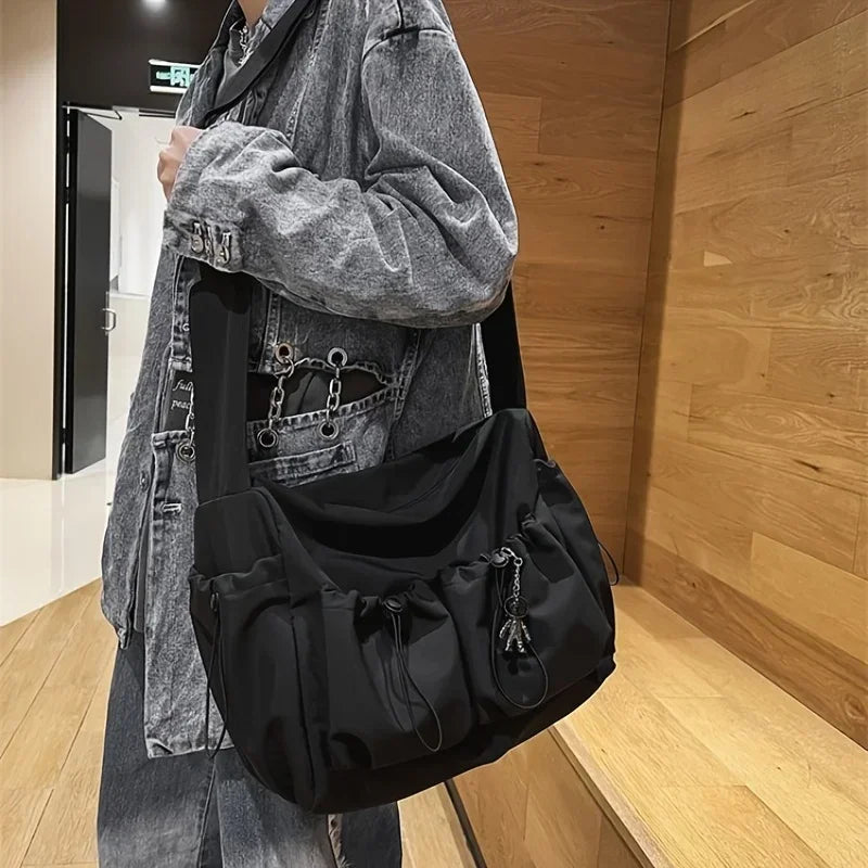 Fashionable Crossbody Bag with Drawstring Accent | Spacious & Trendy