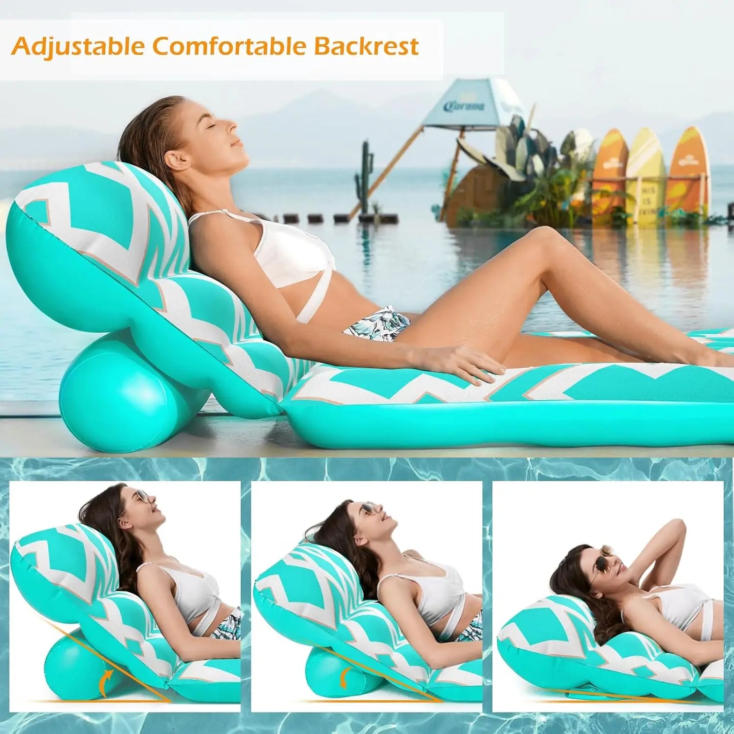 Ultra-Comfort Inflatable Pool Float for Adults | Adjustable Lounge Chair