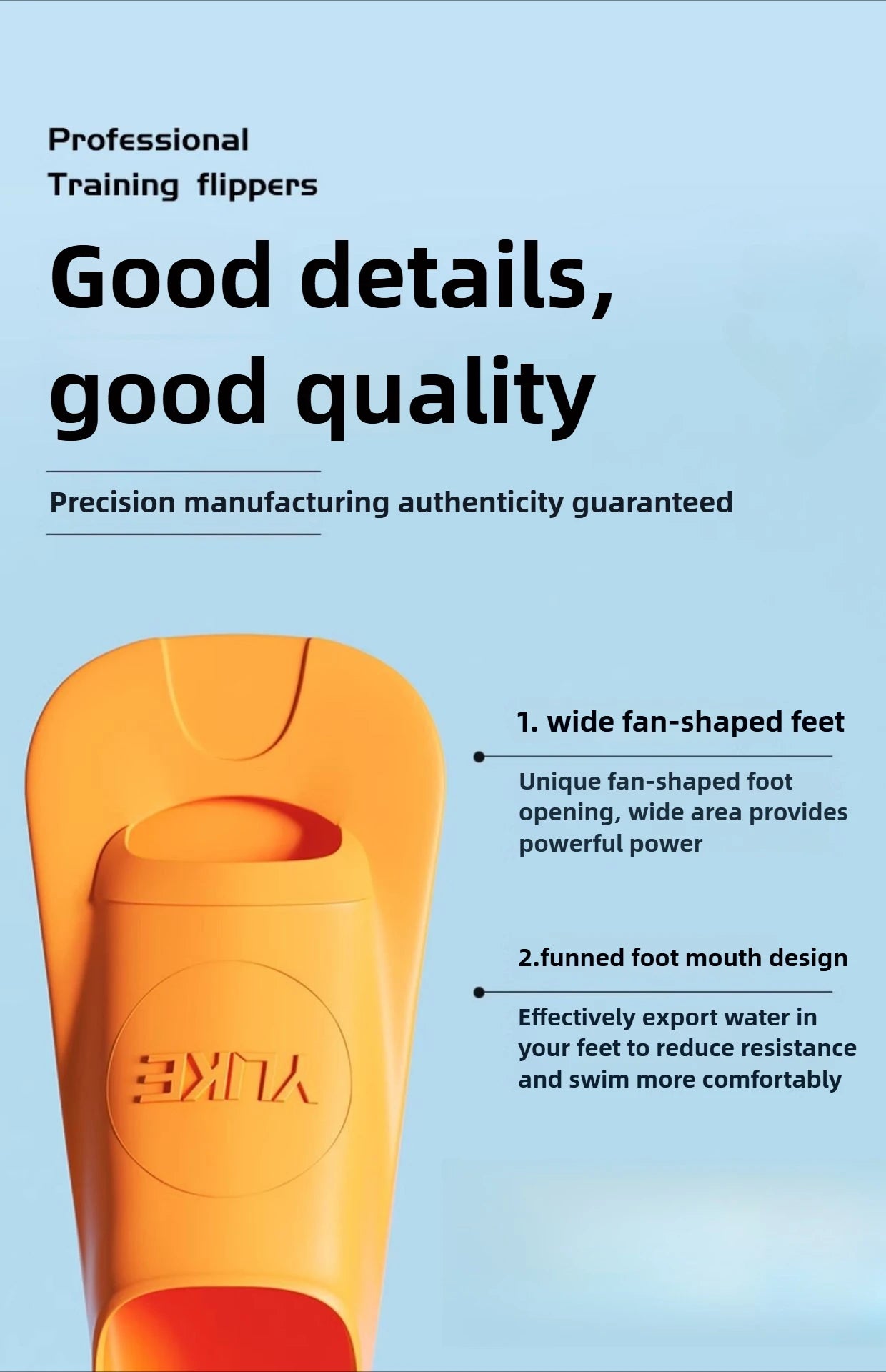 Lightweight Professional Swimming Fins for Adults & Kids Training