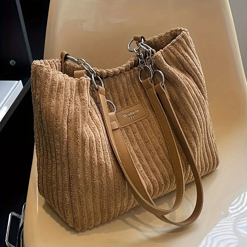 Bolso tote de pana de gran capacidad | Elegante y funcional