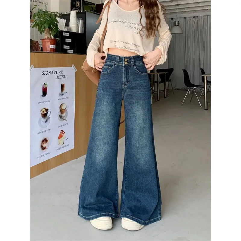 High Waist Loose Fit Wide Leg Jeans | Comfortable Denim Trousers