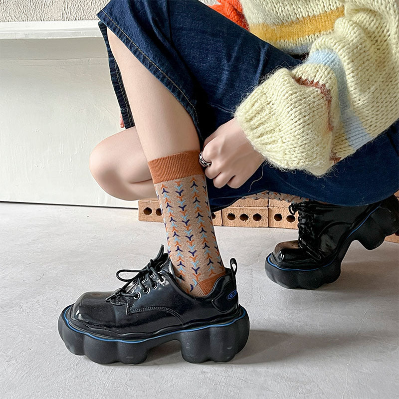 Fashionable Retro Crew Socks for Women | Vintage Chic Style