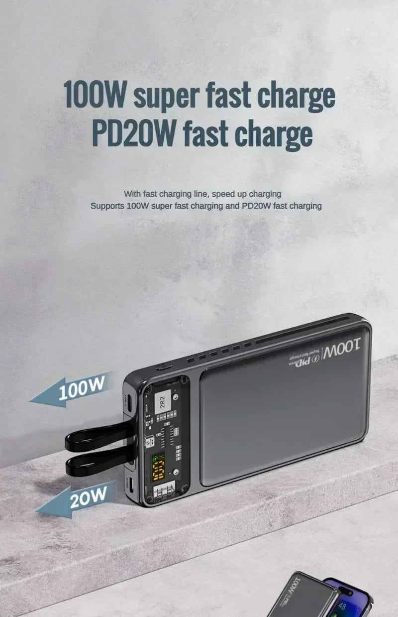 Super Fast 200000mAh Power Bank | Dual Port Charger for All Devices