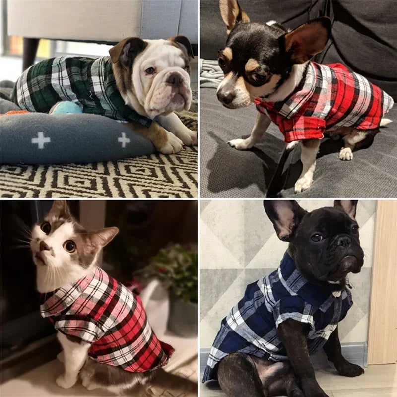 Stylish Plaid Dog Shirts | Trendy Summer Wear for Small Pets