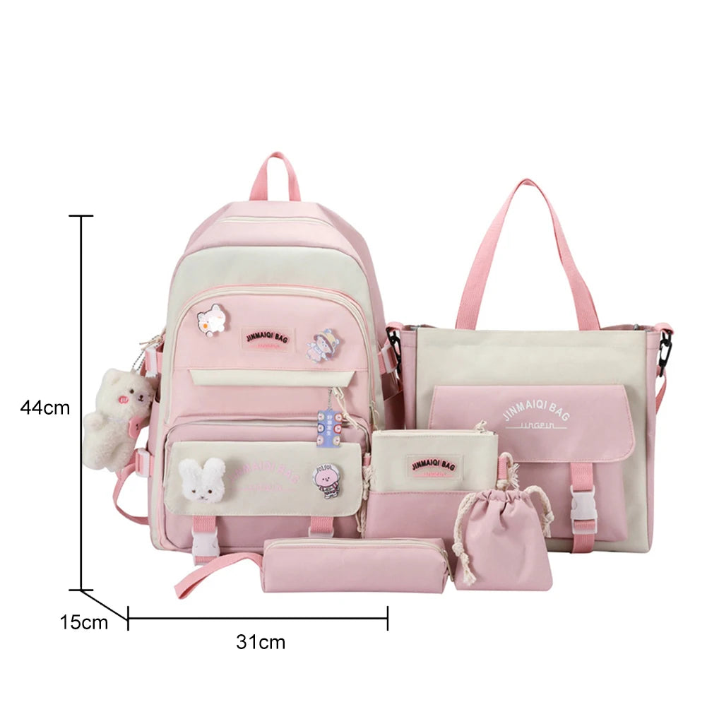 Kawaii Cute Backpack for Girls | Multi-Pockets School Bag
