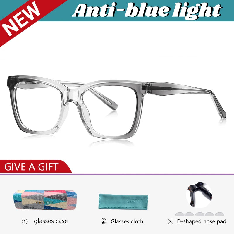 Stylish Large Frame Women's Anti-Blue Light Reading Glasses