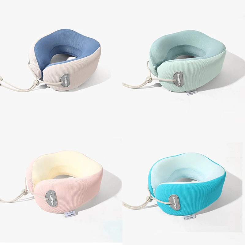 Kid-Friendly U-Shaped Memory Foam Neck Pillow for Travel Naps