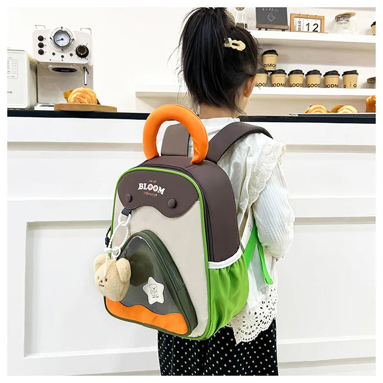 Lightweight Contrast Color Kindergarten Backpack | Cute Stylish Kids Bag