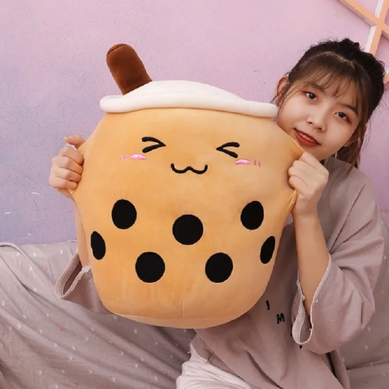 Large Milk Tea Plush Pillow | Adorable Stuffed Boba Toy for Kids