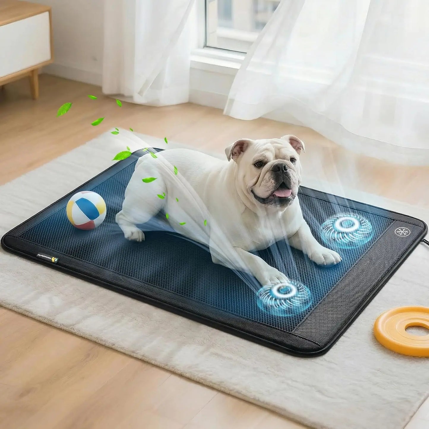 Pet Cooling Mat with Fan | Adjustable Speeds & Non-Slip Design