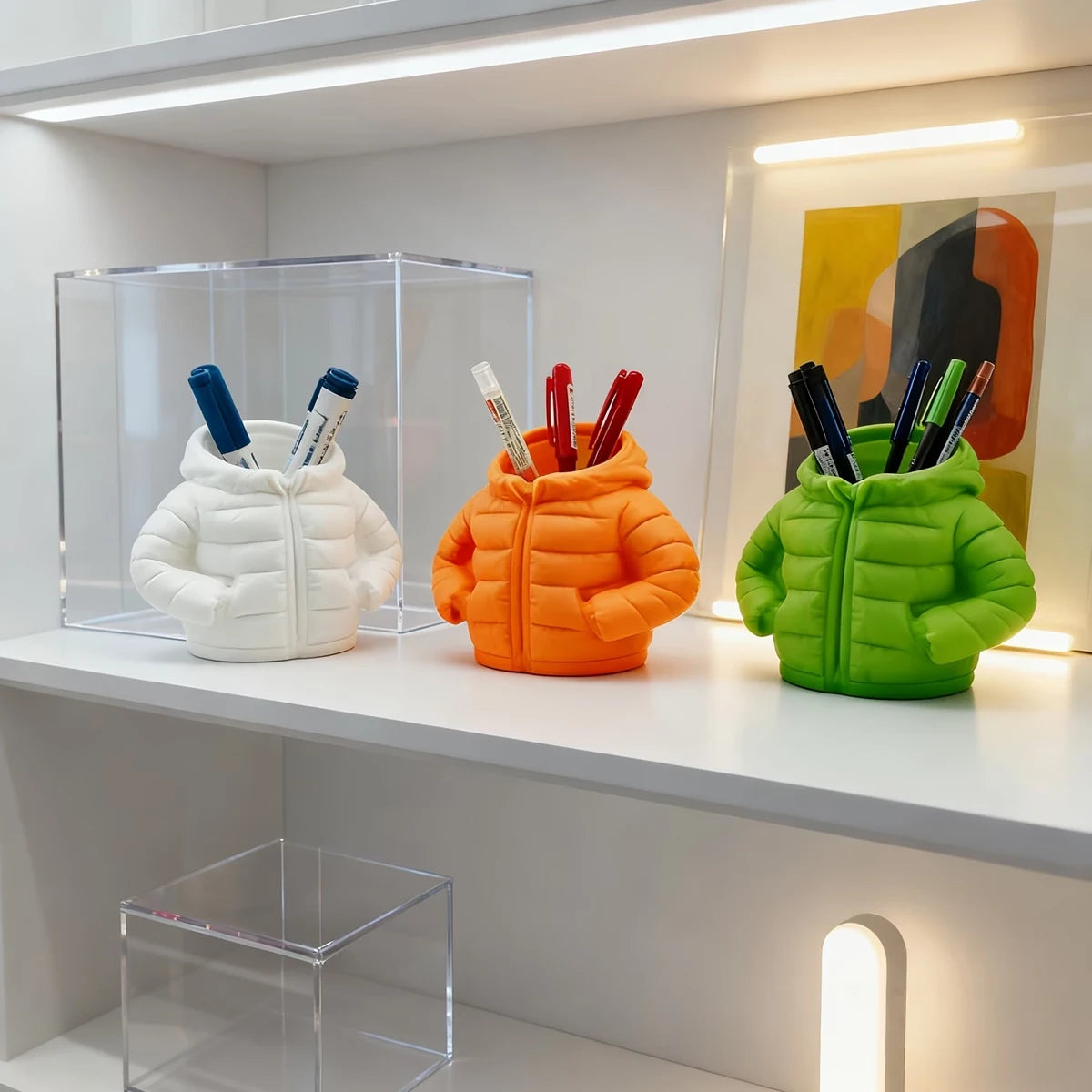 Creative Down Jacket-Shaped Pen Holder | Unique Desktop Organizer