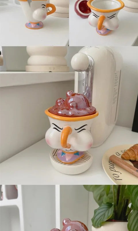 Taza de cerámica creativa con tapa | Perfecta para café y té