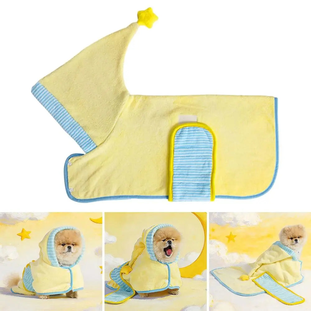 Cute Quick-Drying Dog Bathrobe | Absorbent Puppy Robe for Pets