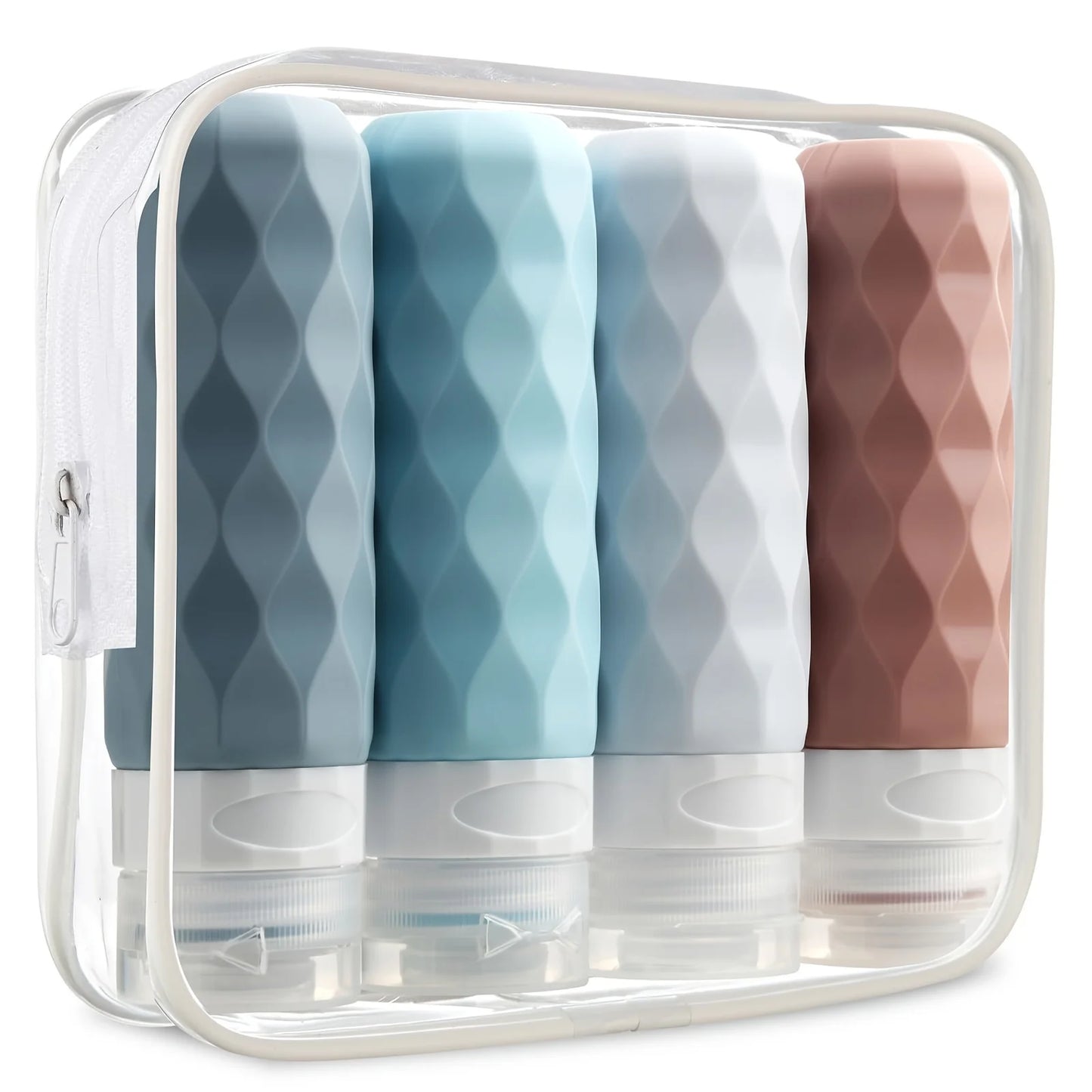 Portable Refillable Bottles with Diamond Texture | Travel Toiletry Set
