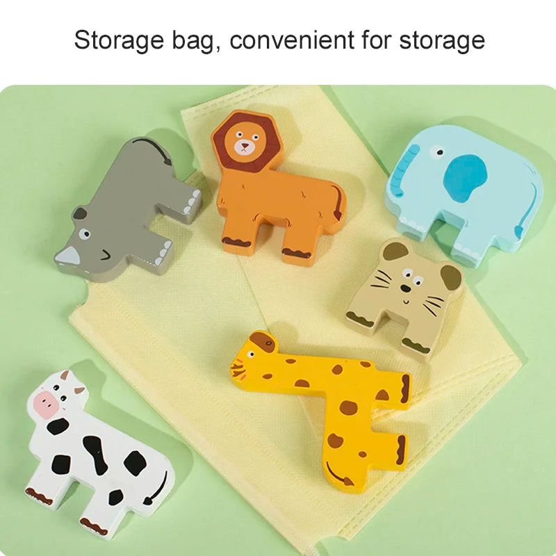 Educational Wooden Animal Stacking Block Game | Enhance Cognitive Skills